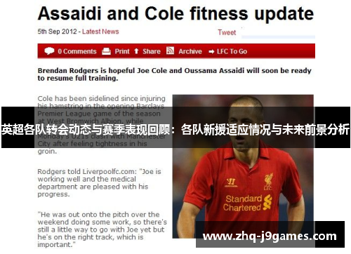 英超各队转会动态与赛季表现回顾：各队新援适应情况与未来前景分析